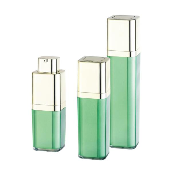 ABS Cap 0.5oz 1oz 1.7oz Square Airless Pump Bottles For Cosmetics