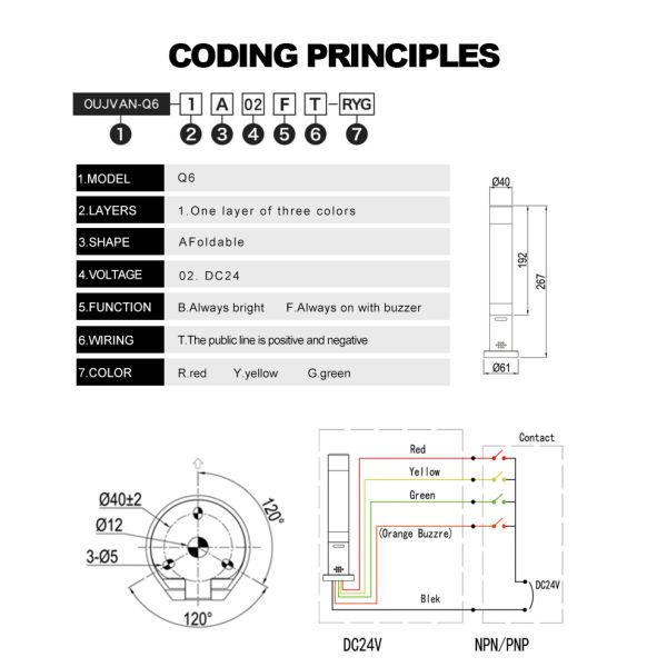 Tour de signalisation de la machine à cristaux LED, tour lumineuse, efficacité lumineuse 80 Lm/W, alliage d'aluminium