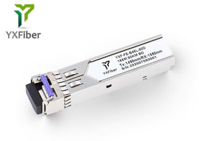 Módulo ótico da fibra CWDM do conector 155M BIDI 80km SFP do LC e do SC