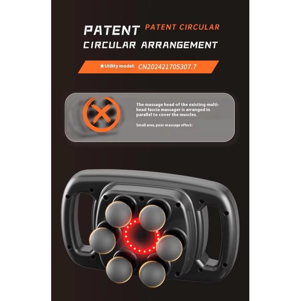 Full Body Deep Tissue Massager Gun Red Light Heat Infrared Fascial Muscle Massage Gun