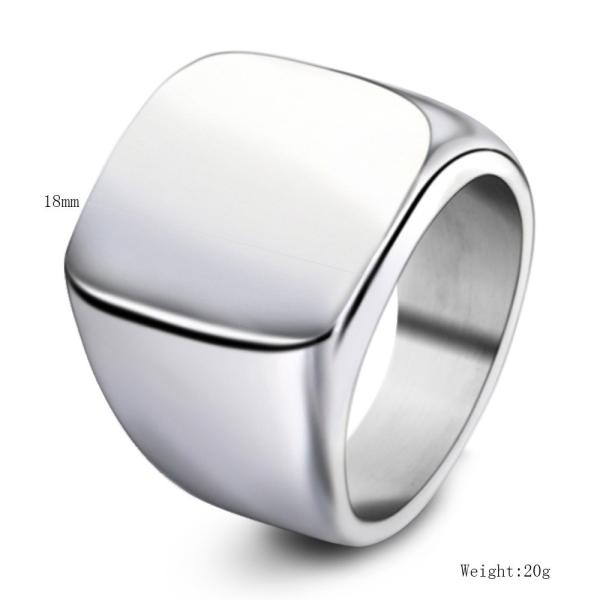 revestimento chapeado ouro do pó de Ring Geometric Silver Steel Ring do dedo dos homens 316L