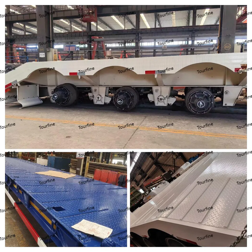 70 Ton 7 Axle Low Bed Semi Trailer Heavy Duty for Mining Construction