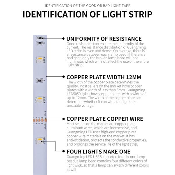 Aluminum 390-400lm 60leds/M 14.4W SMD LED Strip Light