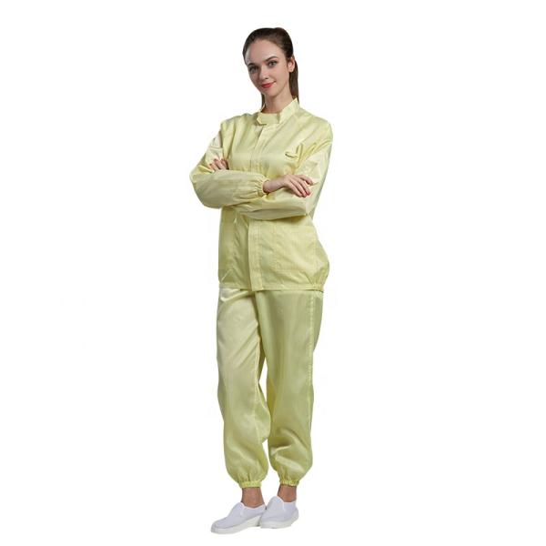 Cleanroom Elastic Cuff Anti Static Garments OEM ESD Safe Clothing