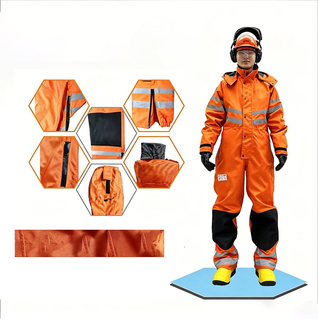 500BAR Water Blasting Safety Suit Water Repellent Work Coverall With Adjustable Hood