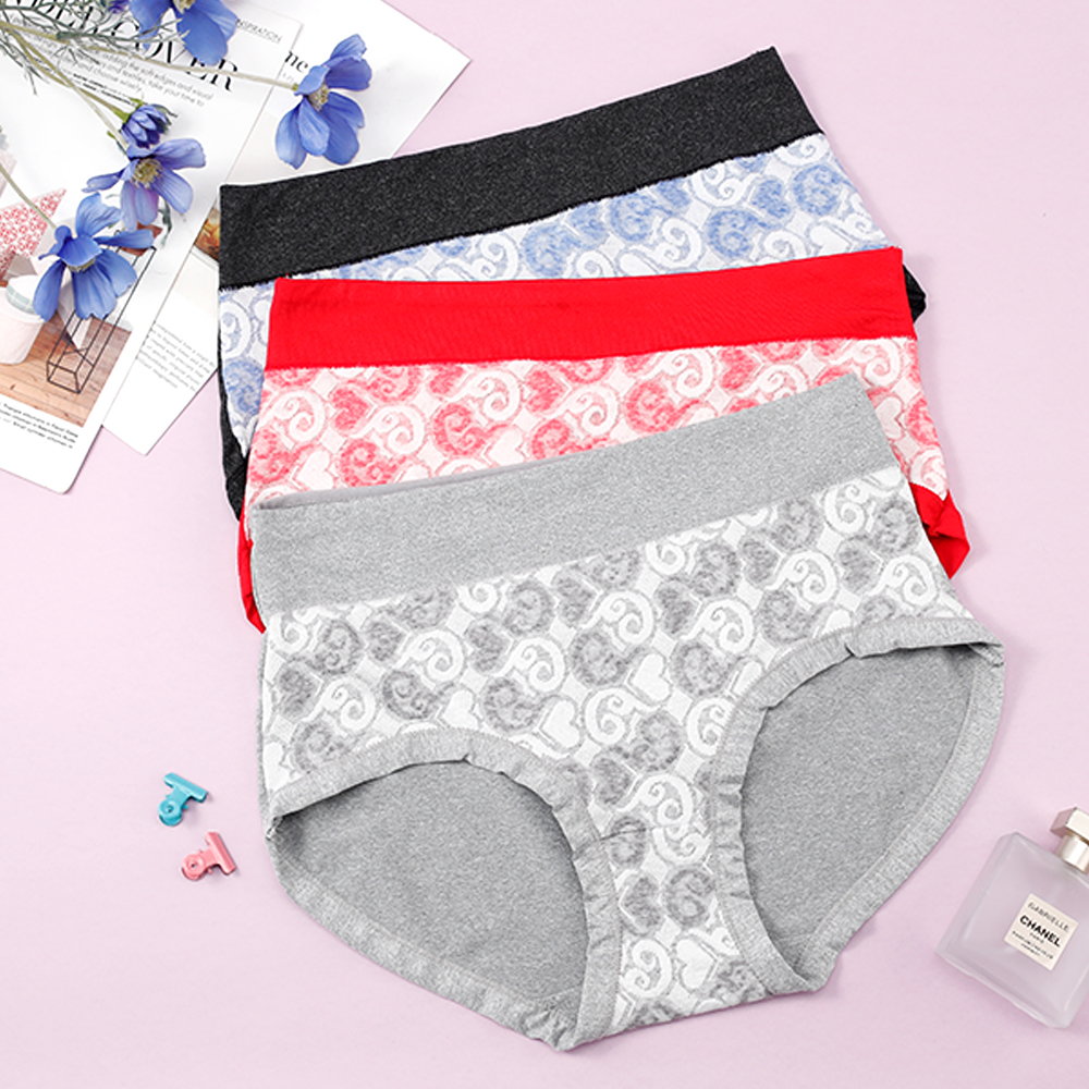 Wholesale High Quality Soft Comfy Women Brief Boxers Fashionable Jacquard Panties 2024 New Design Underpants for Lady