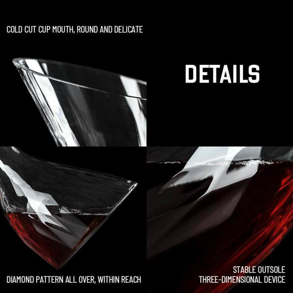 Décanteur de vin en gros Cristal sans plomb soufflé à la main et aérateur 750 ml Carafe en vrac pour les distributeurs