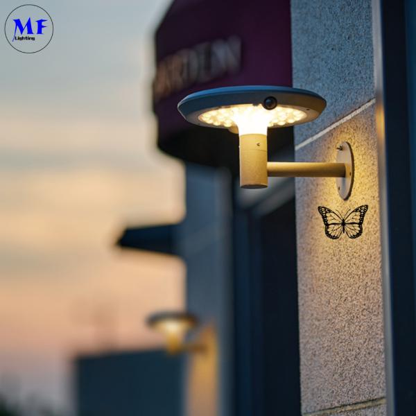 Гарантия 2 года IP66 солнечная светодиодная наружная уличная огородная подсветка водонепроницаемая двойная PIR датчики движения для дорожки