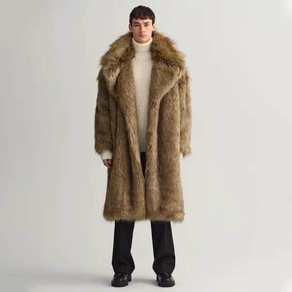 XL XXL Winter Faux Fur Coat Mens Cardigan Europe America Big Fluffy Coat Men