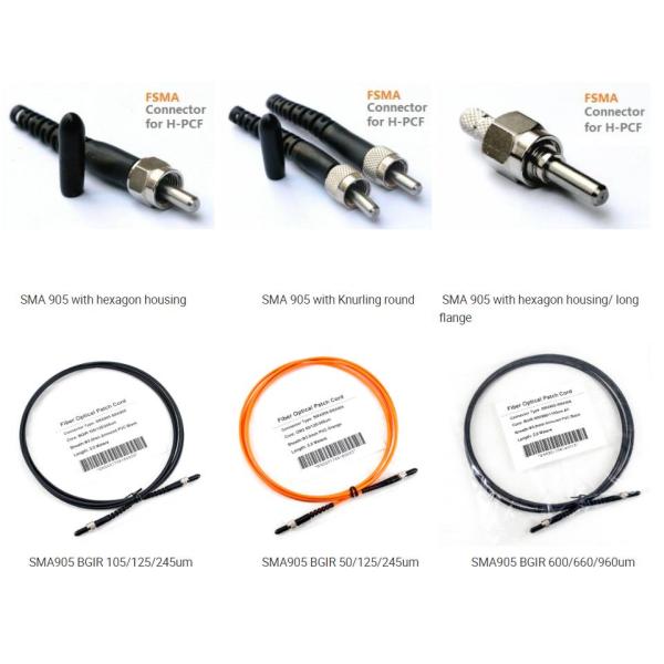 SMA905 Fiber Optical Pa Large Silica Core Stainless Steel Ferrule Design