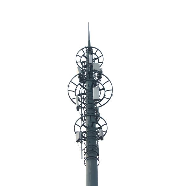 Conical Monopole Telecommunications Tower Hot Dipped Q460 Tubular Steel Pole