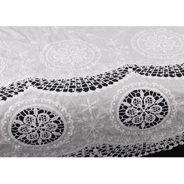 Азо ткани шнурка хлопка вышитый отверстией свободно крася ретро выдолбленный цветок