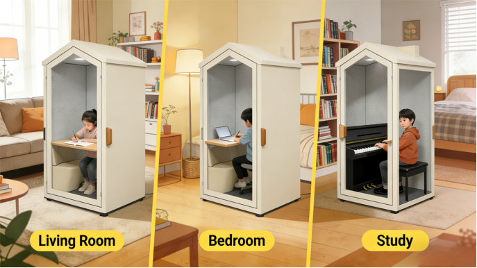 Movable Homd Private Study Pod Home Office Soundproof Efficiency Improve Focus Space House Silence Home Pod
