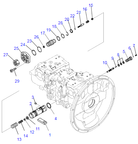 Ассы клапана ПК 708-2Х-03411 7082Х03411 для частей экскаватора КОМАТСУ ПК500ЛК-8