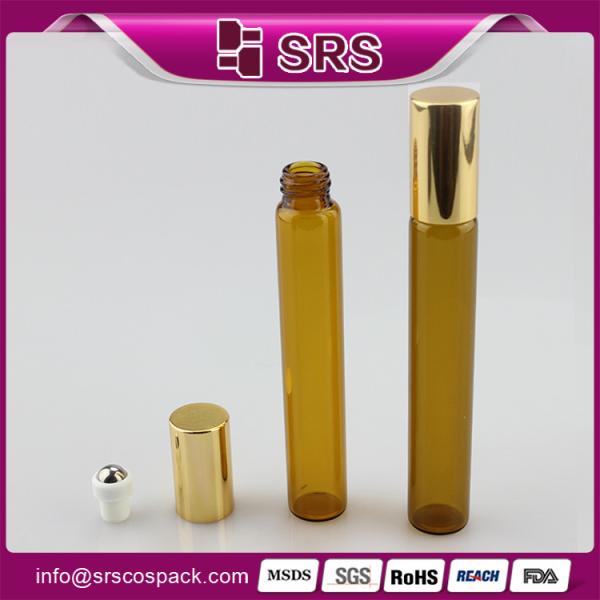SRS PACKAGING 10ml Glass Roll On Bottle Empty Cosmetic Containers for essential oil