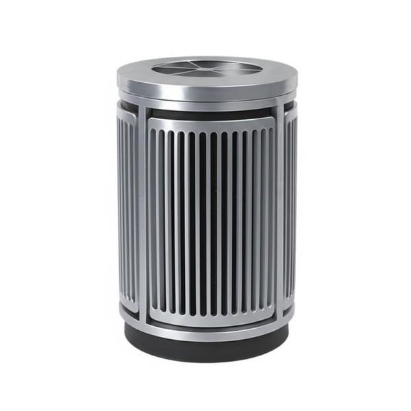 Premium Rust Resistant Stainless Steel Custom Trash Can with Non-slip Rubber Feet and Easy to Clean Design for Municipal Streets and Parks