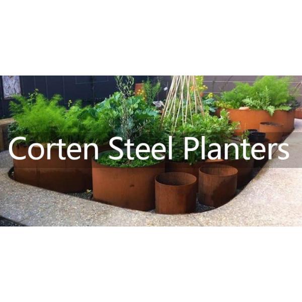 Плантаторы цветка металла Corten бака цилиндра дома и сада стальные круглые