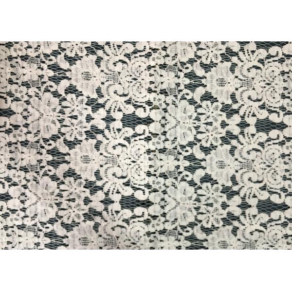 White Swiss Cotton Embroidery Lace Fabric , Cotton Lace Trim For Party