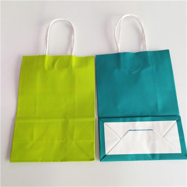 Kraft Paper CMYK 350gsm cardboard Grocery Shopping Bags With Handle