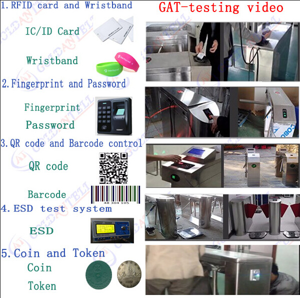 Double motor Access Control Turnstiles rfid card pedestrian turnstile gate