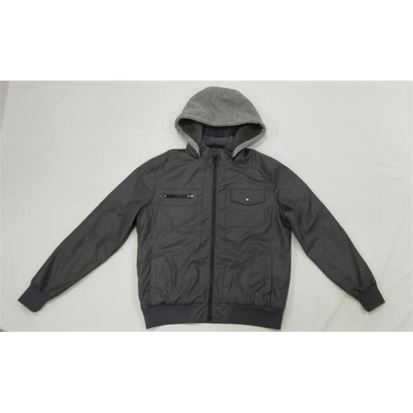 Faux Leather Padded Puffer Jacket