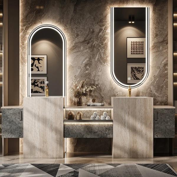 5mm Hotel Bathroom Mirror 36x48 Inch Arch LED Mirror Customized