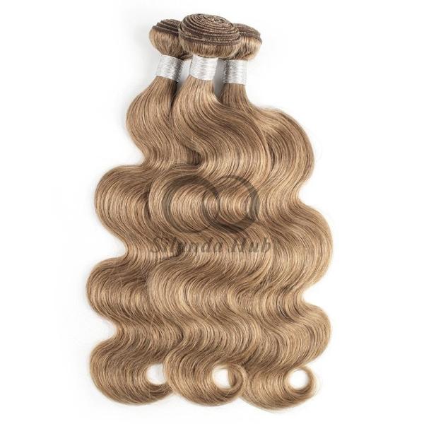 #8 Ash Brown Body Wave Remy Human Hair Bundles Sew In Weave Bundles Brazilian Bundle Deals