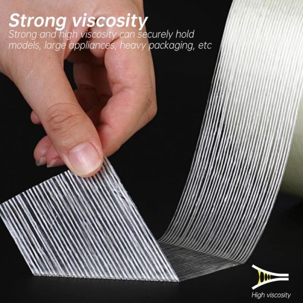 Heavy Duty Single Sided Fiberglass Filament Packing Tape Heat-Resistant Acrylic Adhesive Self Hot Melt Strong Filament Tape