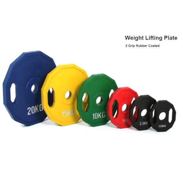 Multicolor 1 Inch Rubber Coated Weight Plates For Crossfit Training