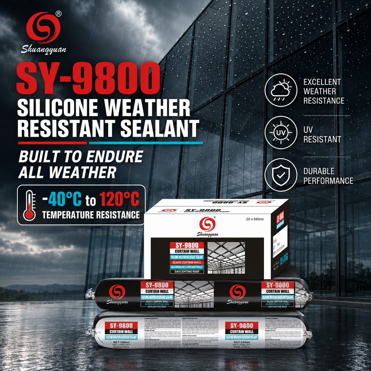 SY-9800 Extreme Temperature Resistant Silicone Sealant -40°C to 120°C