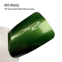 PET-PH252 PET Bright Metal Mamba Green Vinyl Wrap Film Self Healing Chemical Resistant