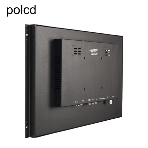 Стена металла Polcd установила врезанный 15,6 порт VGA IPS HDMI монитора LCD дюйма промышленный