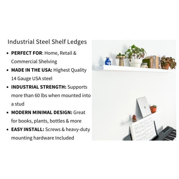 Estantes flotantes montados en la pared, pantallas de acero ancho, alfombras, gran bastidor de almacenamiento para habitación/cocina/oficina