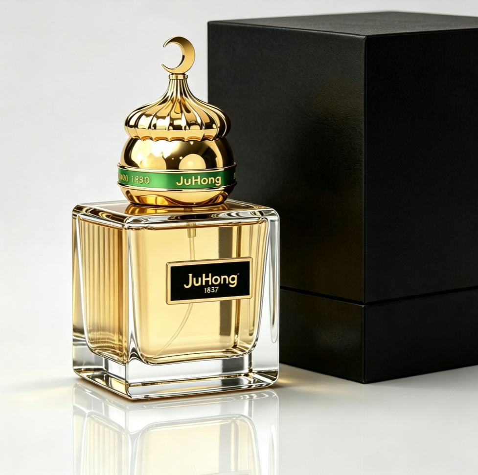 Crescent Moon Zamac Perfume Cap, Arabic Islamic Style Zinc Alloy Fragrance Bottle Lid