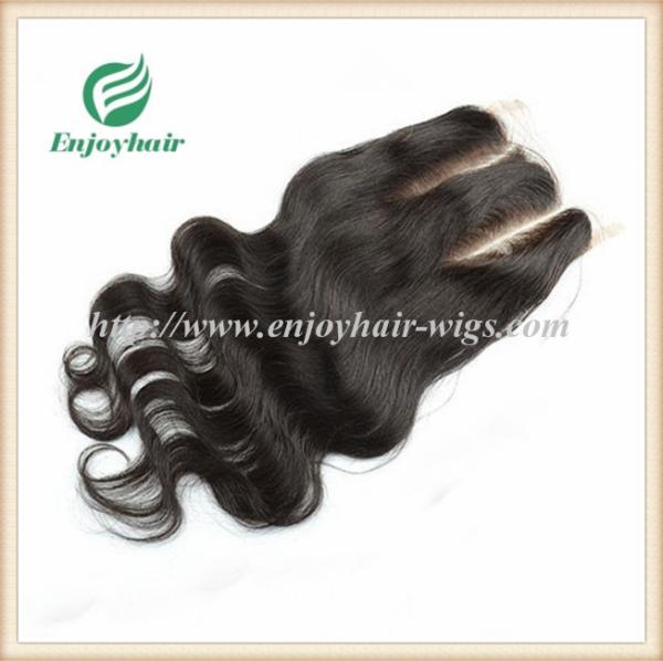 Lace top closure 4''x4'',brazilian virgin hair natural color body wave 10''-24''L, two way