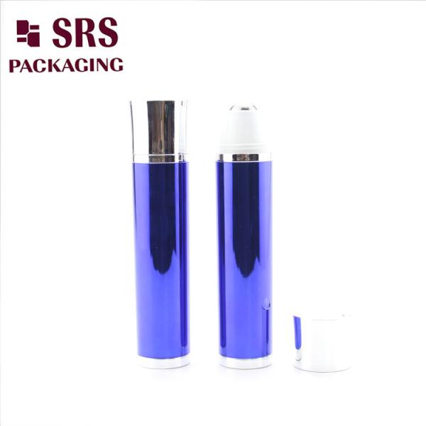 SRS packaging blue color 30ml vibrating roller ball bottle for eye serum