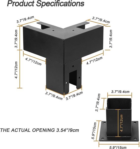 Q235B en acier 3 façons à angle droit support gazebo bricolage kit modulaire pour 4x4