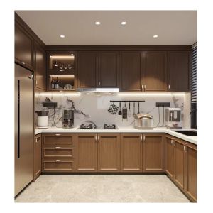 Elegance Smooth Melamine Kitchen Cabinet Waterproof Kitchen Cupboards ODM