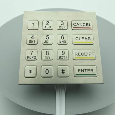 16 Keys Stainless Steel Vending Machine Keypad Waterproof Ip65