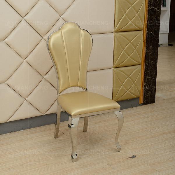 Durable 0.12m3 Leather Restaurant Chair 52x51x110cm Stainless Steel Dining Chairs