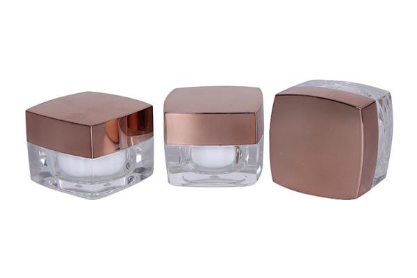 Formas quadradas Acrílico 5 ml frascos vazios de creme Od 35mm para teste de olho