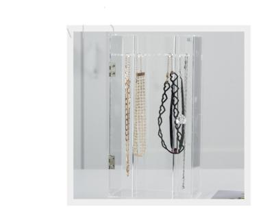 24 Hooks Tabletop Jewelry Organizer , Clear Acrylic Necklace Holder