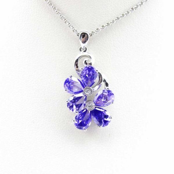18K Gold Plated Sterling Silver Jewelry Yellow Cubic Zircon Flower Pendant  ( P39)