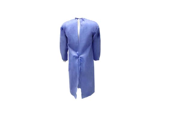 Vestido de emenda ultrassônico descartável unisex de SMS+PE 53GSM com laços