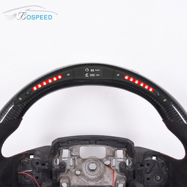 4KG Matte Black Leather Classic Land Rover Steering Wheel Carbon Fiber LED 0.35m