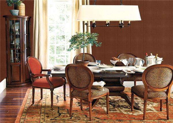 Simple Design Modern American Style Wallpaper Non Woven Materials , Brown Color
