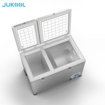 125L refrigerador montado da zona R134a carro duplo