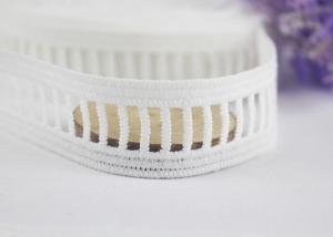 Flat Ladder Water Soluble Lace Trim , Decorative Lace Edging For Underwear /