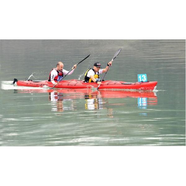 Red Sit In Ocean Touring Kayak Tandem Boat With Paddles For Touring