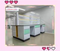 Laboratório de Química de Madeira Banco de mobiliário de laboratório e capota de fumaça com gavetas de armazenamento integradas para organização
